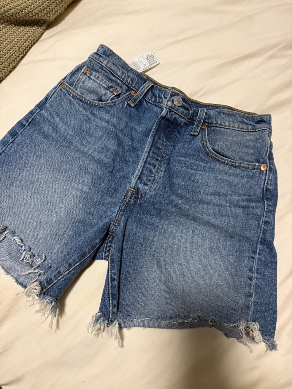 Levi's 501 Mid Thigh Cutoff Denim Shorts Blue Size W29